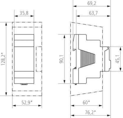 TD 1740130 SELEKTA 174top3 Digital Astro Time Clock technical drawing